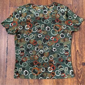 Vintage Y2K Funky Patterned Tee – Bold Retro Hippie Vibes